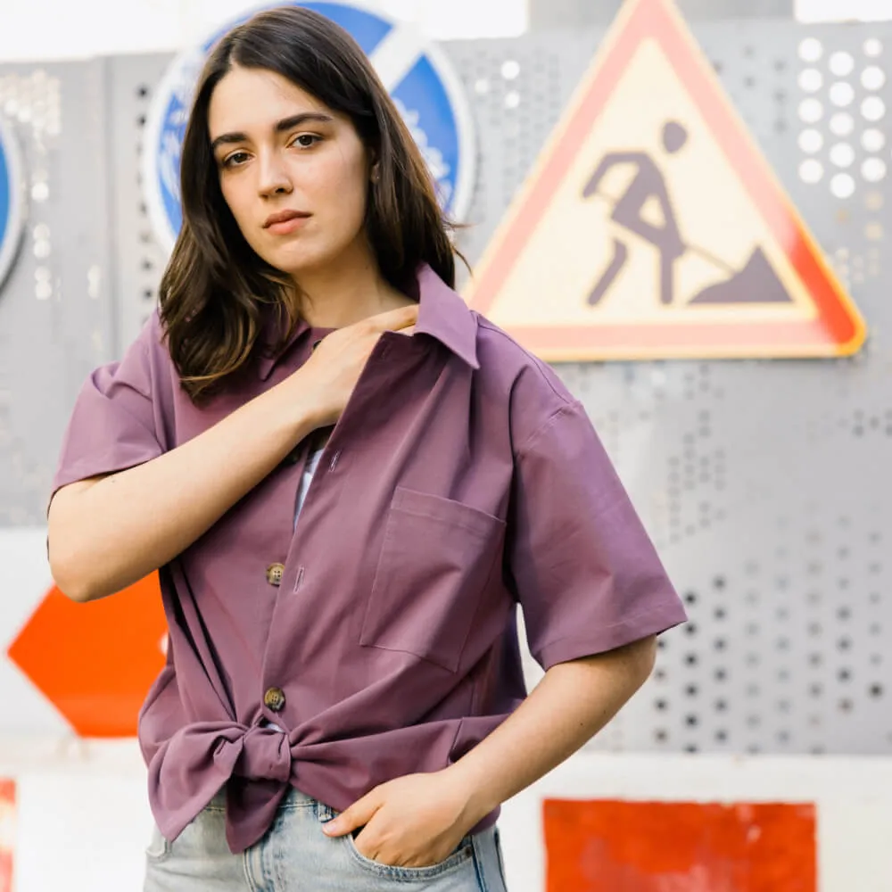 Рубашка с короткими рукавами Friend Function сиреневая - фото 28