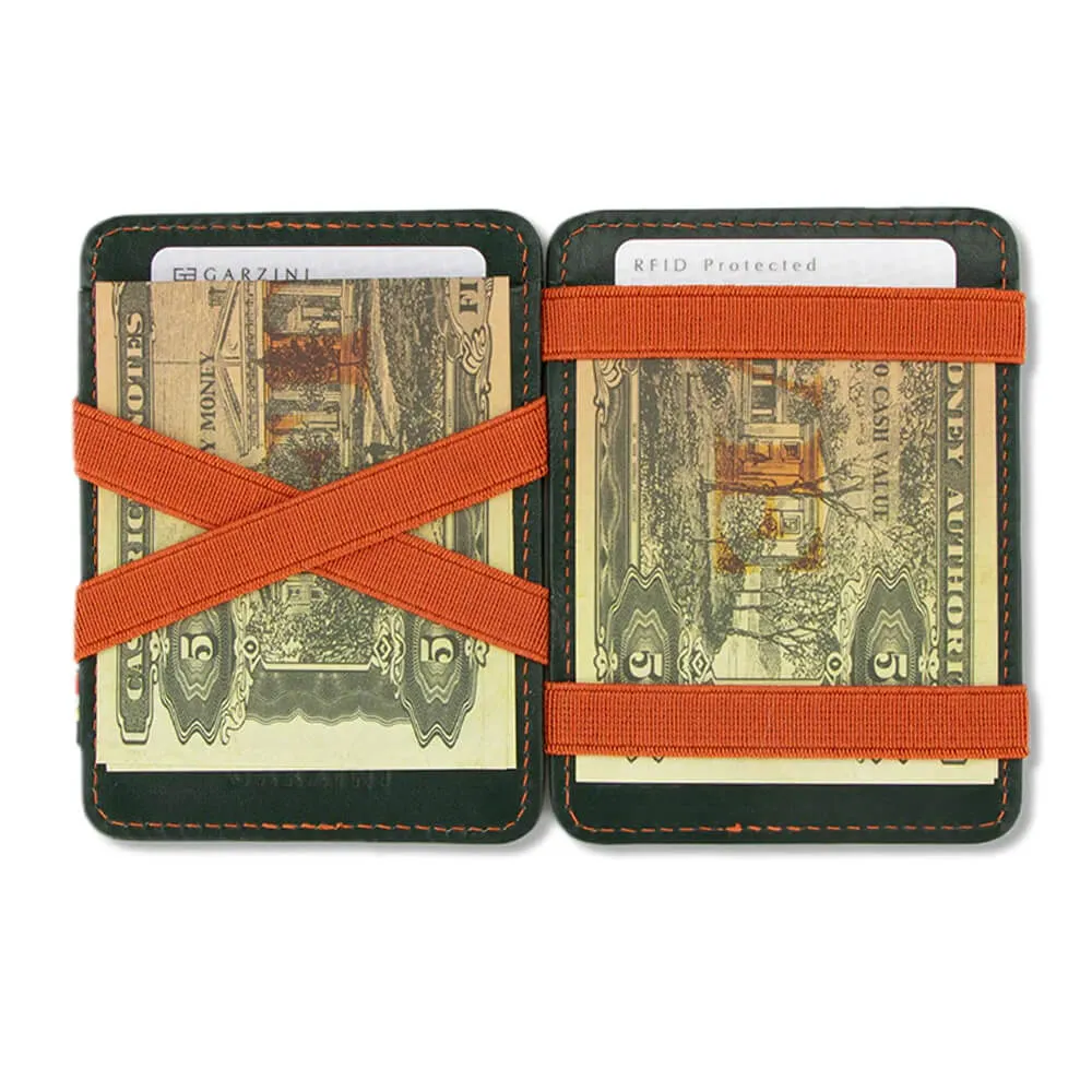 Волшебный кошелек Garzini Magic Wallets зелено-оранжевый - фото 3