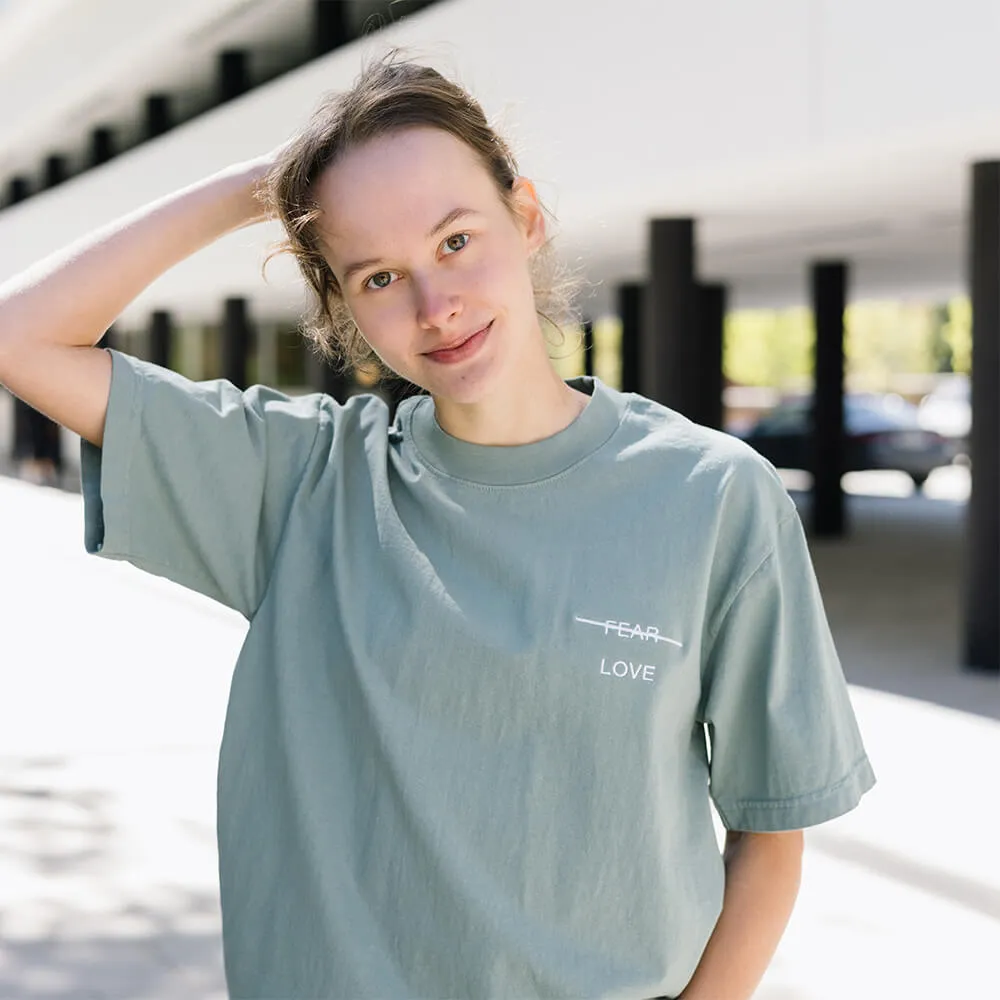 Футболка Akomplice Love Over Fear Embroidered Slate Green - фото 2