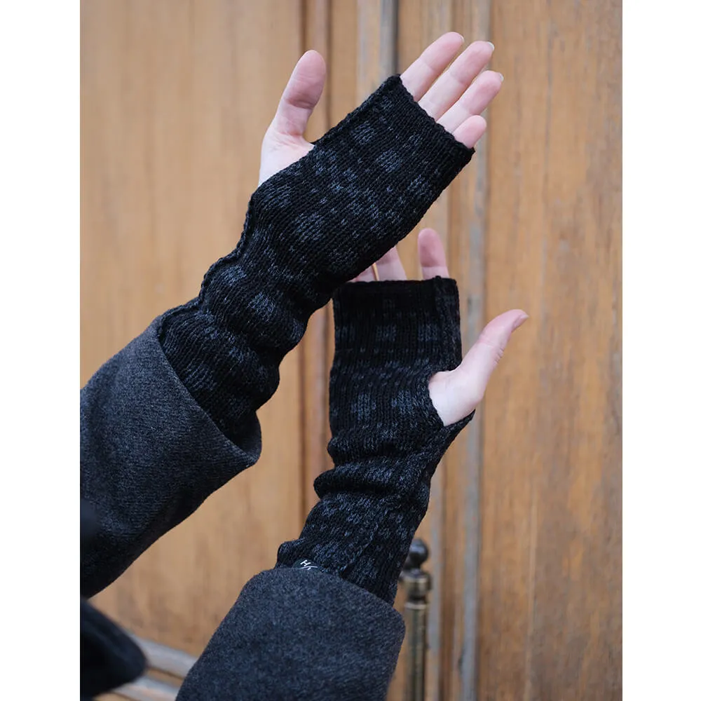 Митенки CHECK YA HEAD шерстяные черный меланж 2331 - фото 6