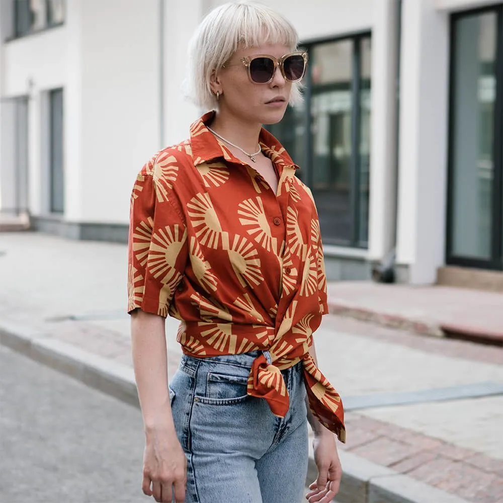 Рубашка Thinking Mu Big migdia Tom Сlay red мужская - фото 10