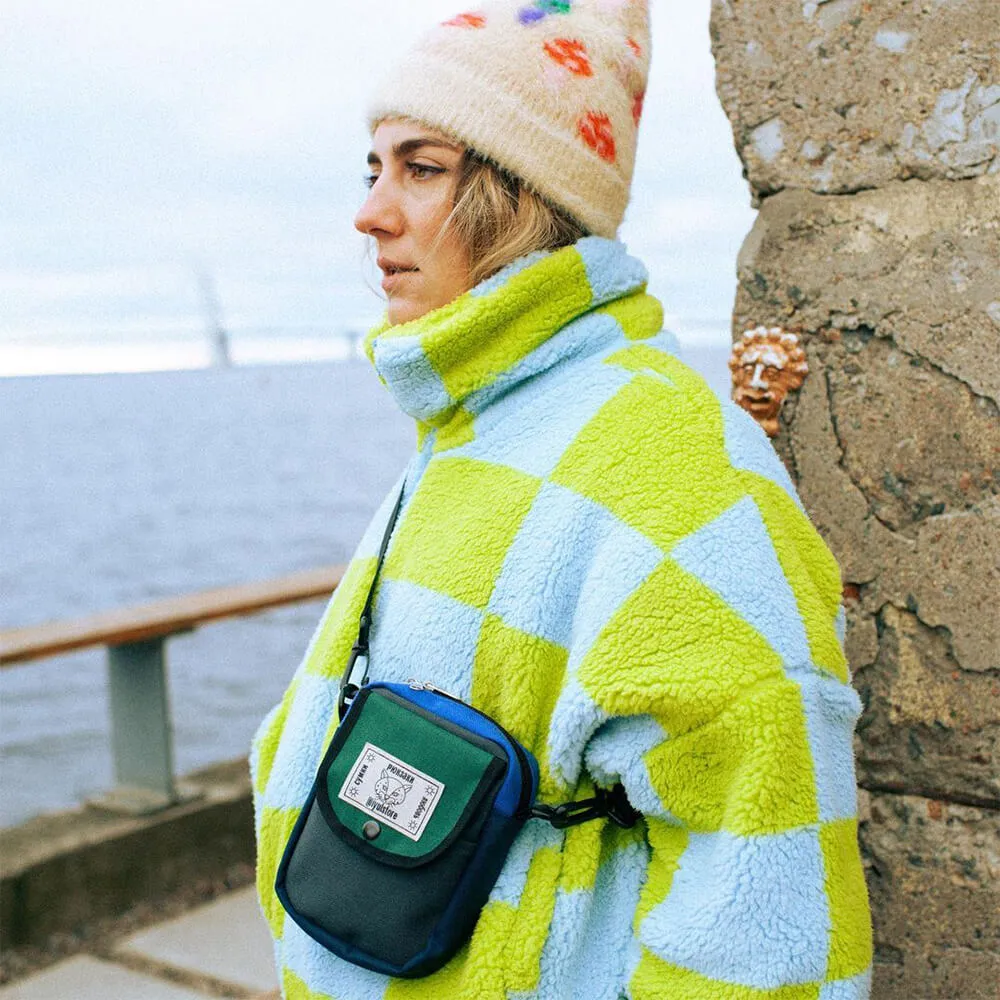 Мини сумка iyulstore серо-сине-зеленая - фото 9