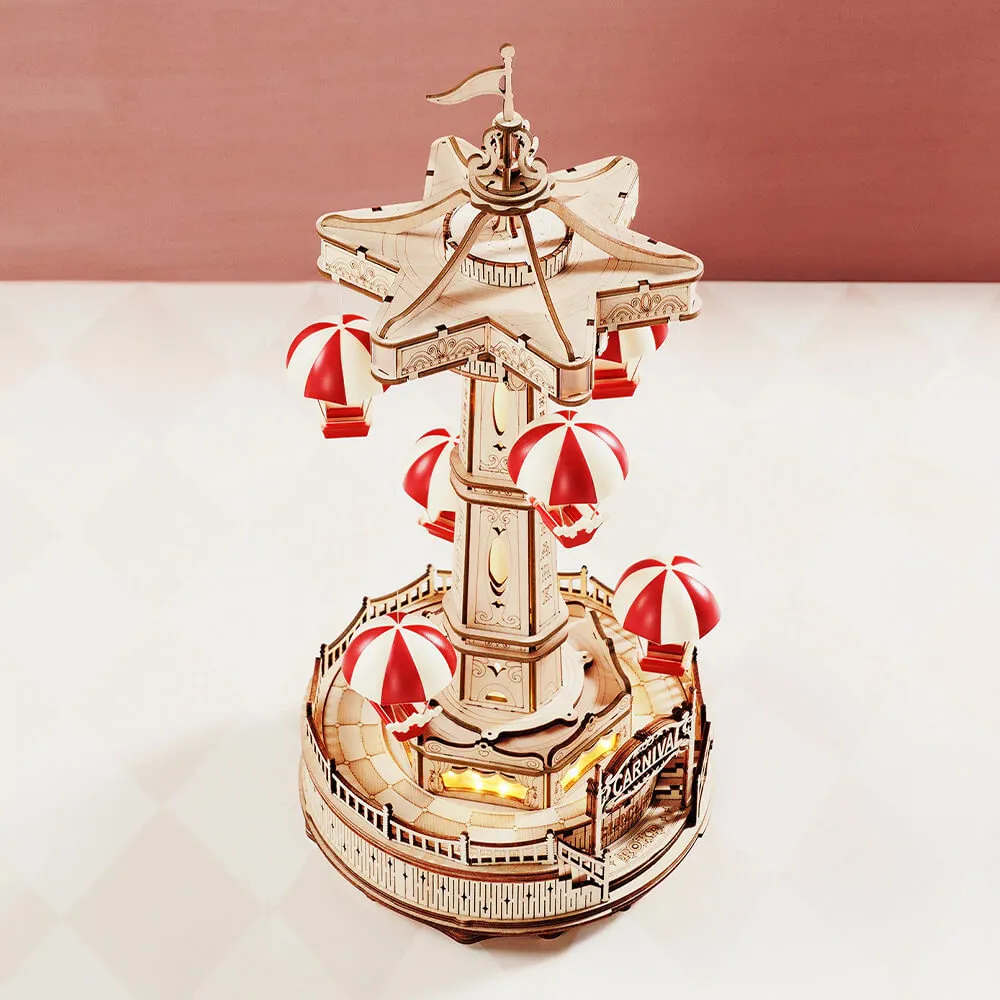 3D-пазл + музыкальная шкатулка Robotime Parachute Tower - фото 6