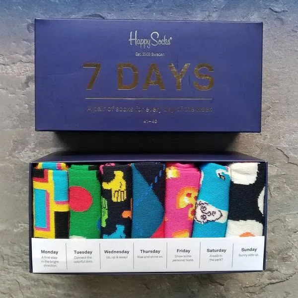 Носки Happy Socks подарочный набор 7 Days размер 40-46 - фото 1