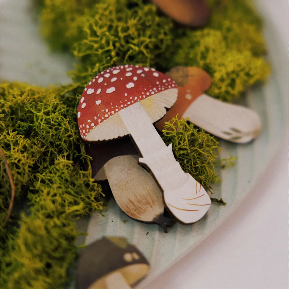 Деревянная брошка PlantMyBones Подосиновик - фото 5