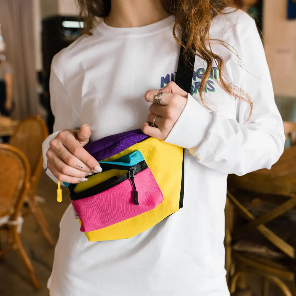 Сумка на пояс Friend Function colorblock большая хорошая - фото 2