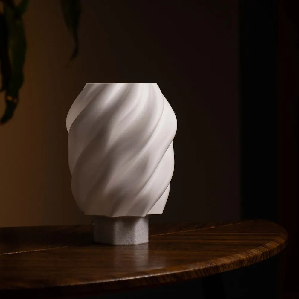 Светильник Mana Fabric Ива на белой подставке - фото 2