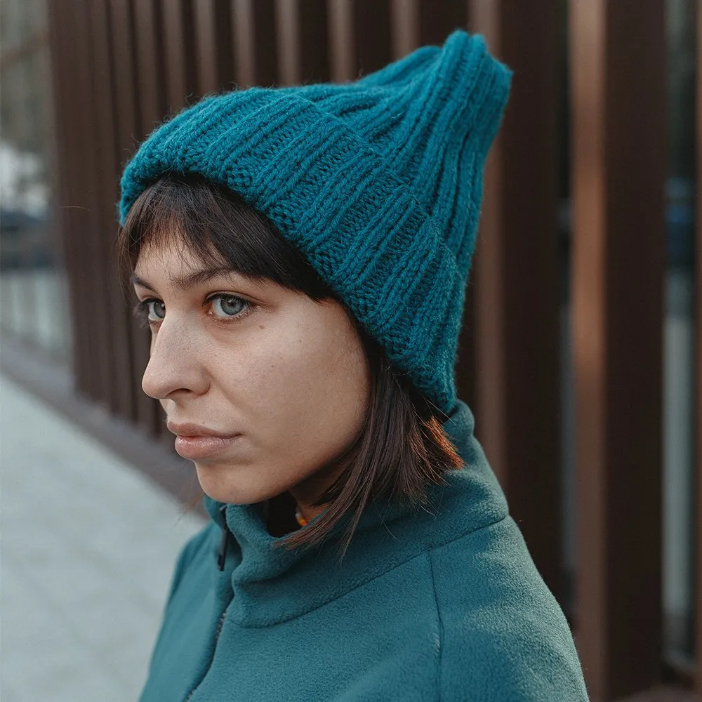 Шапка шерстяная Friend Function Крупной Вязки Изумрудная - фото 2