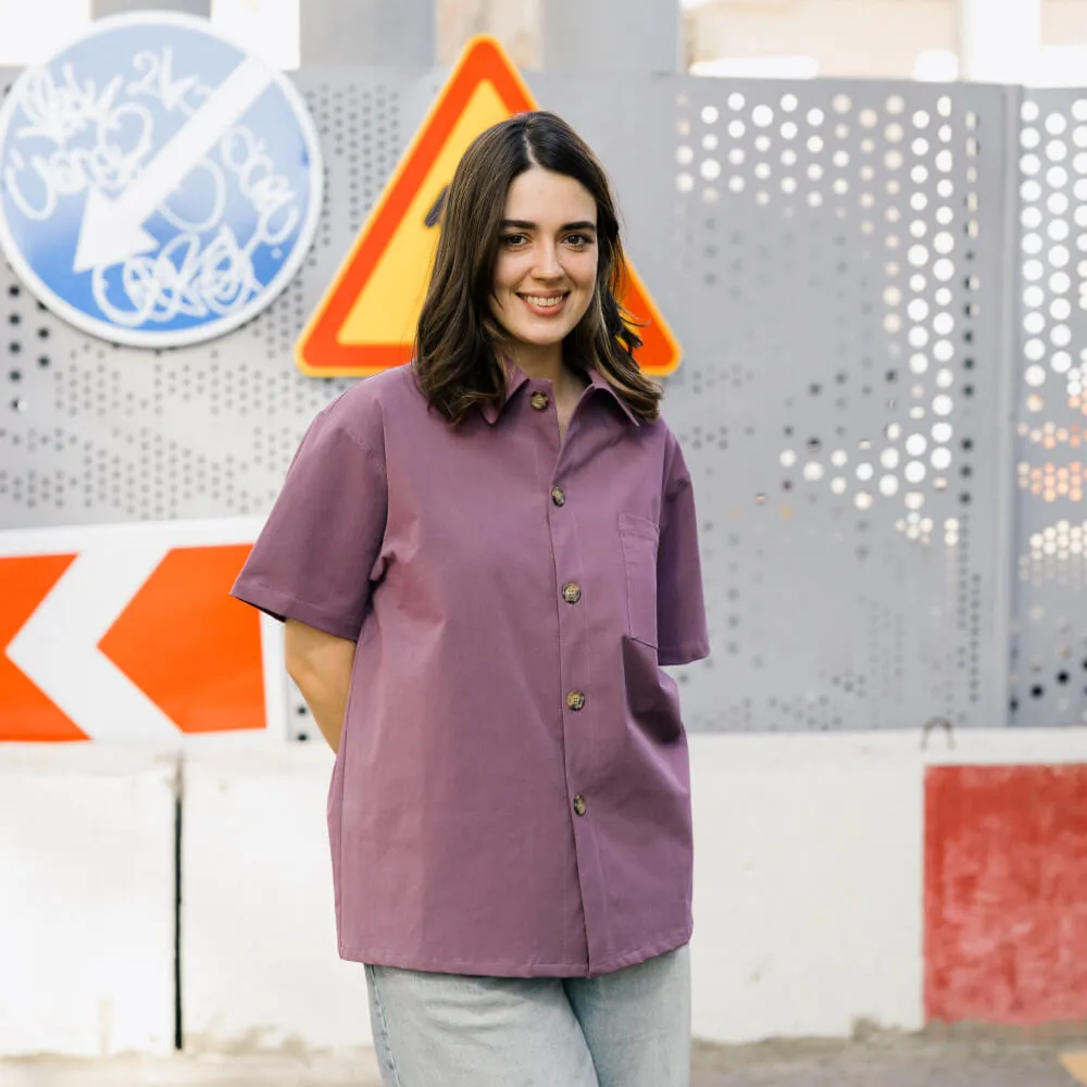 Рубашка с короткими рукавами Friend Function сиреневая - фото 23