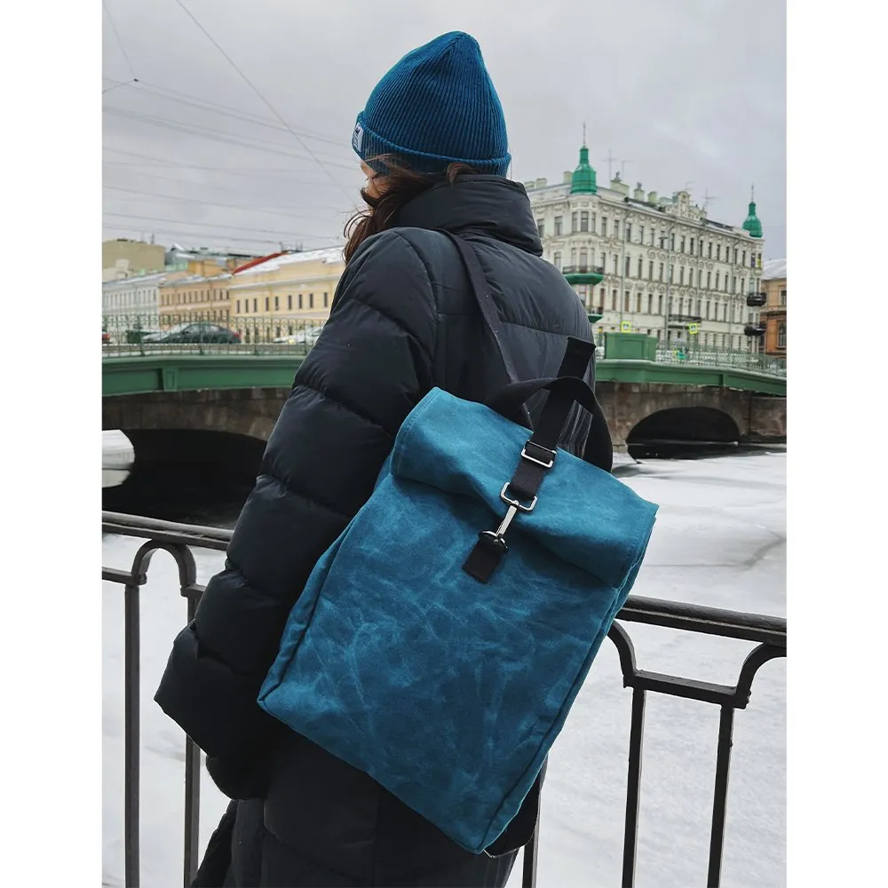 Рюкзак роллтоп из канваса Friend Function Mini бирюзовый - фото 9