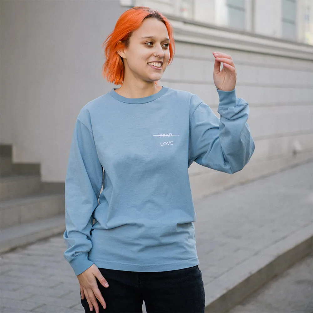 Лонгслив Akomplice Love Over Fear Embroidered Clear Blue - фото 3