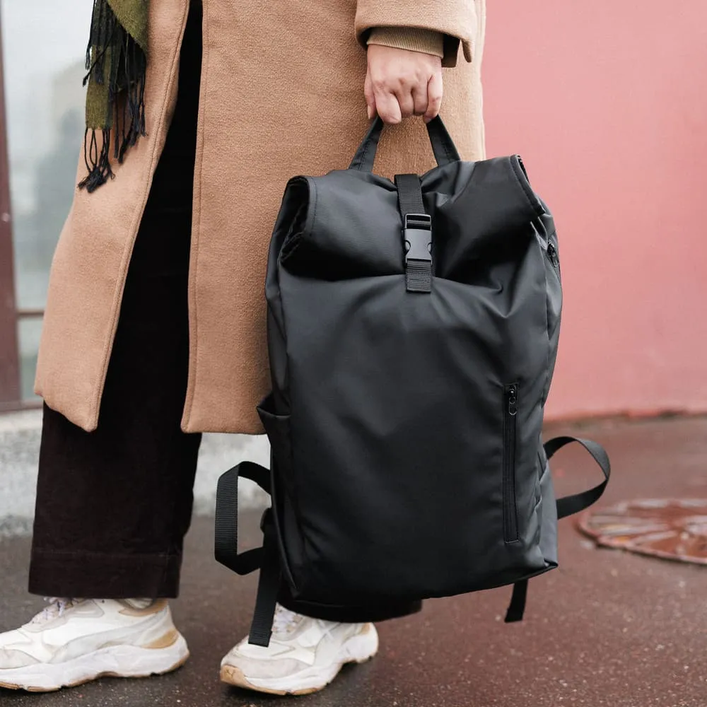 Рюкзак роллтоп Friend Function прорезиненный черный - фото 1