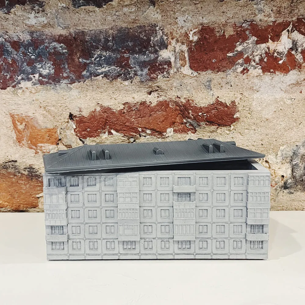 Шкатулка «Goodbye, хрущёвка» серая - фото 5