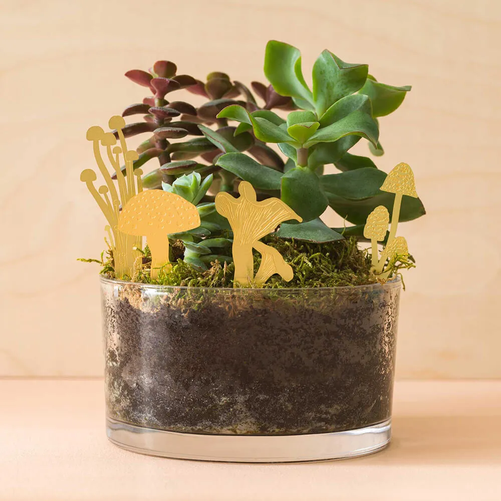 Набор украшений для горшка Another Studio Мини-грибы латунные (4 шт) - фото 3