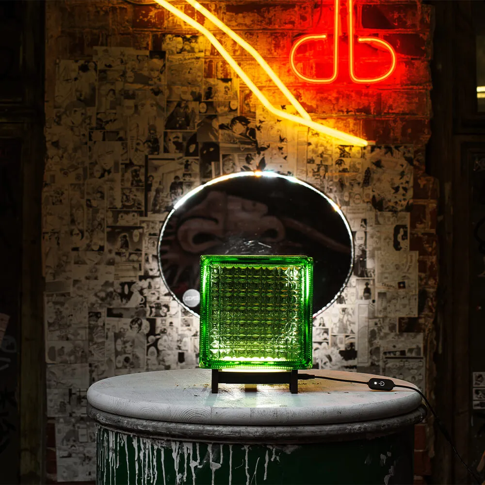 Светильник-стеклоблок зеленый - фото 7