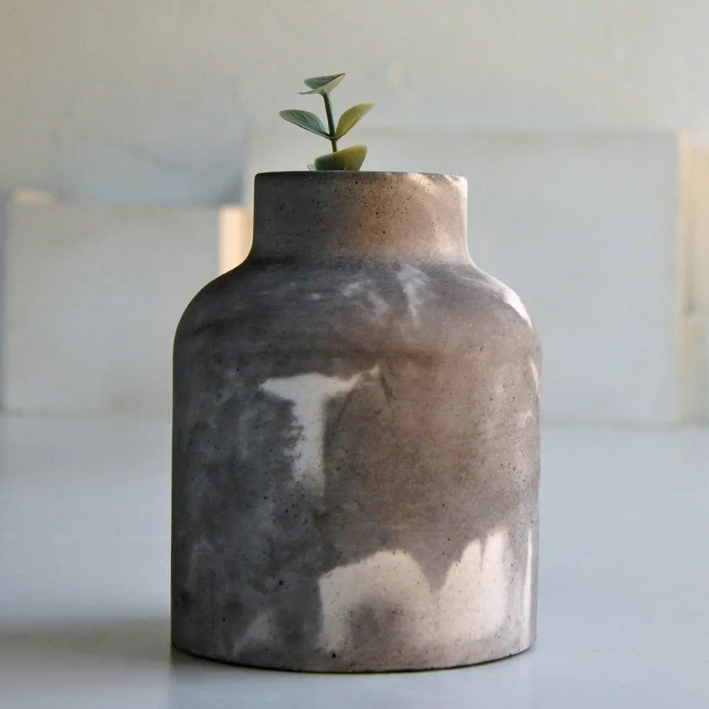 Ваза CONCRETE COLOR Viva темный мрамор - фото 1