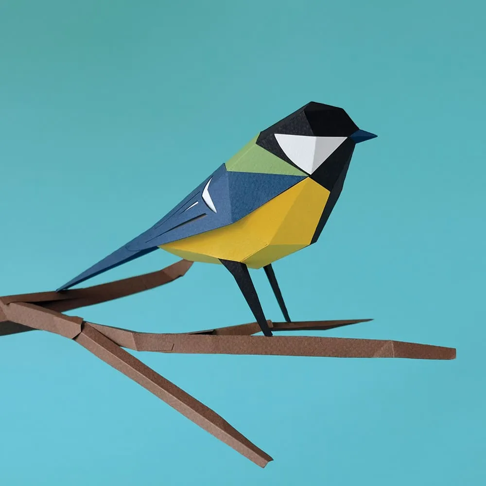 Бумажная модель для сборки Plego Art Parus major (синица) - фото 3