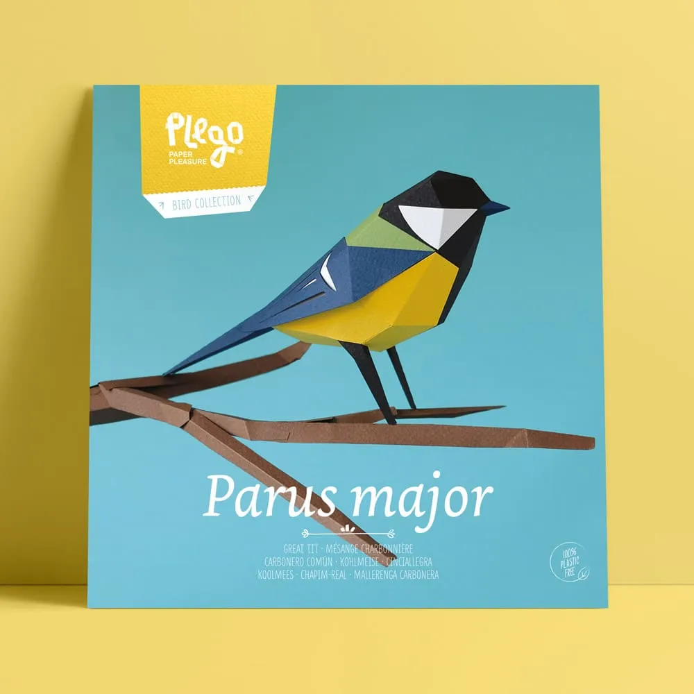 Бумажная модель для сборки Plego Art Parus major (синица) - фото 1