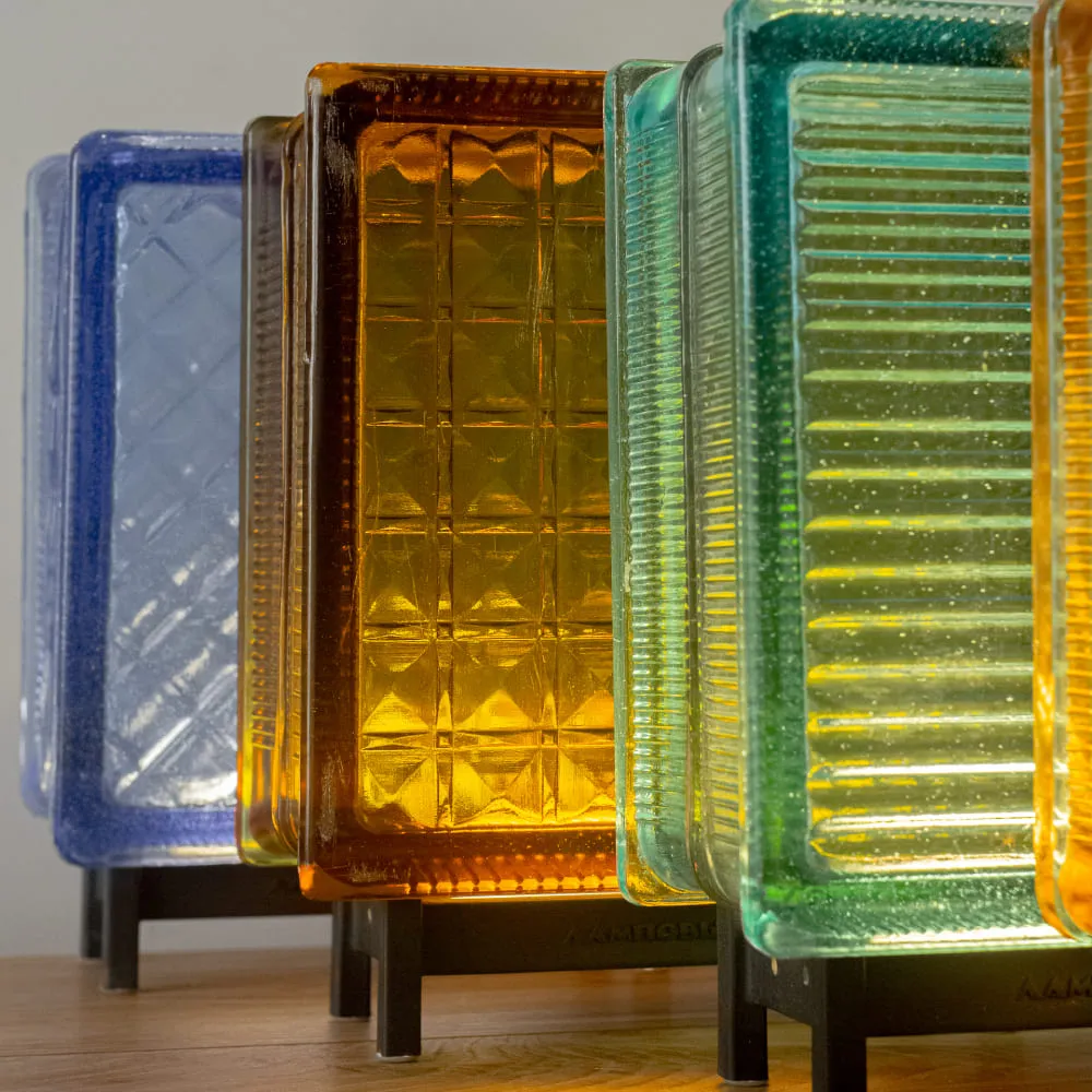 Светильник-стеклоблок желтый - фото 3