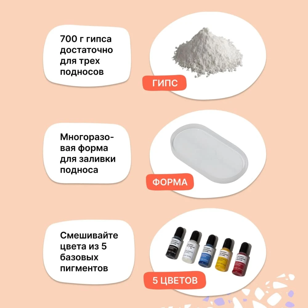 DIY Набор по литью подноса из гипса Рельефика - фото 5