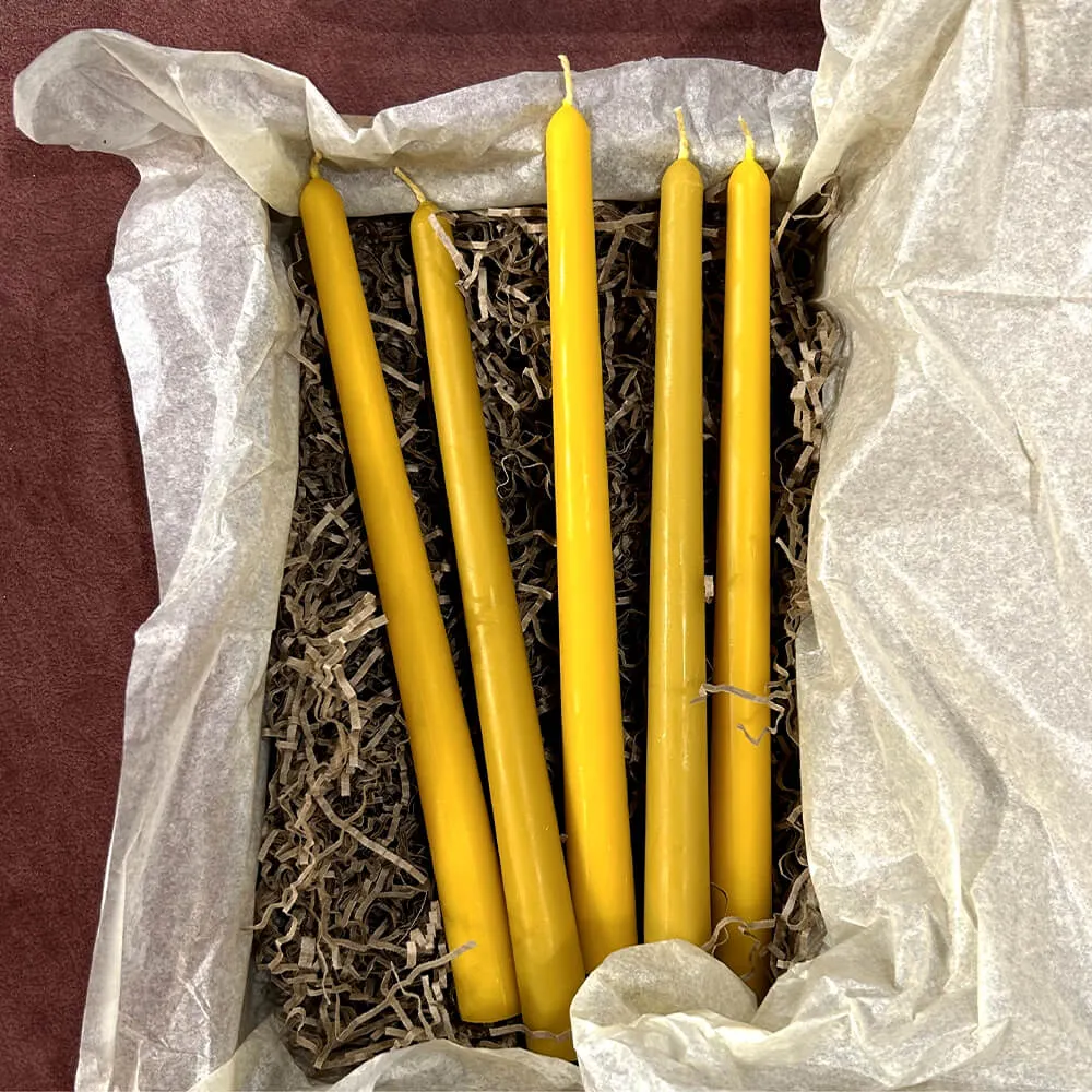 Классическая столовая свеча из пчелиного воска - набор 5 шт - фото 9