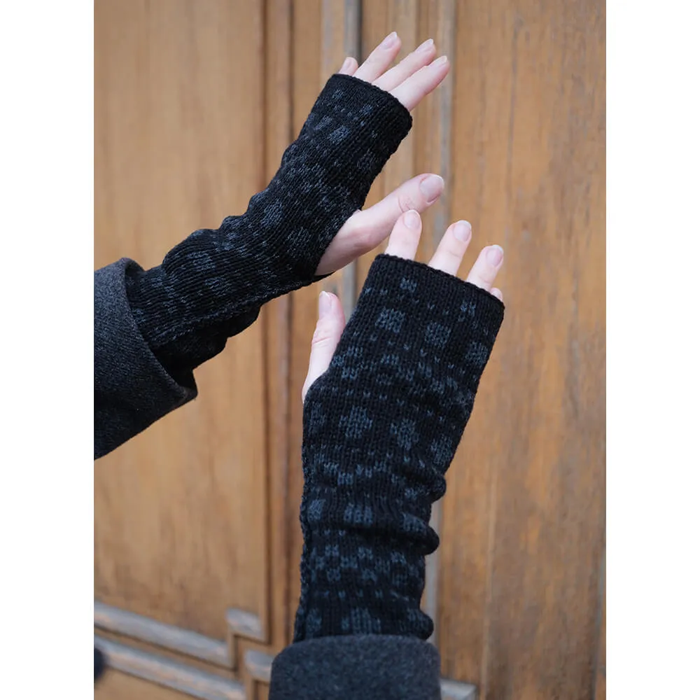 Митенки CHECK YA HEAD шерстяные черный меланж 2331 - фото 5