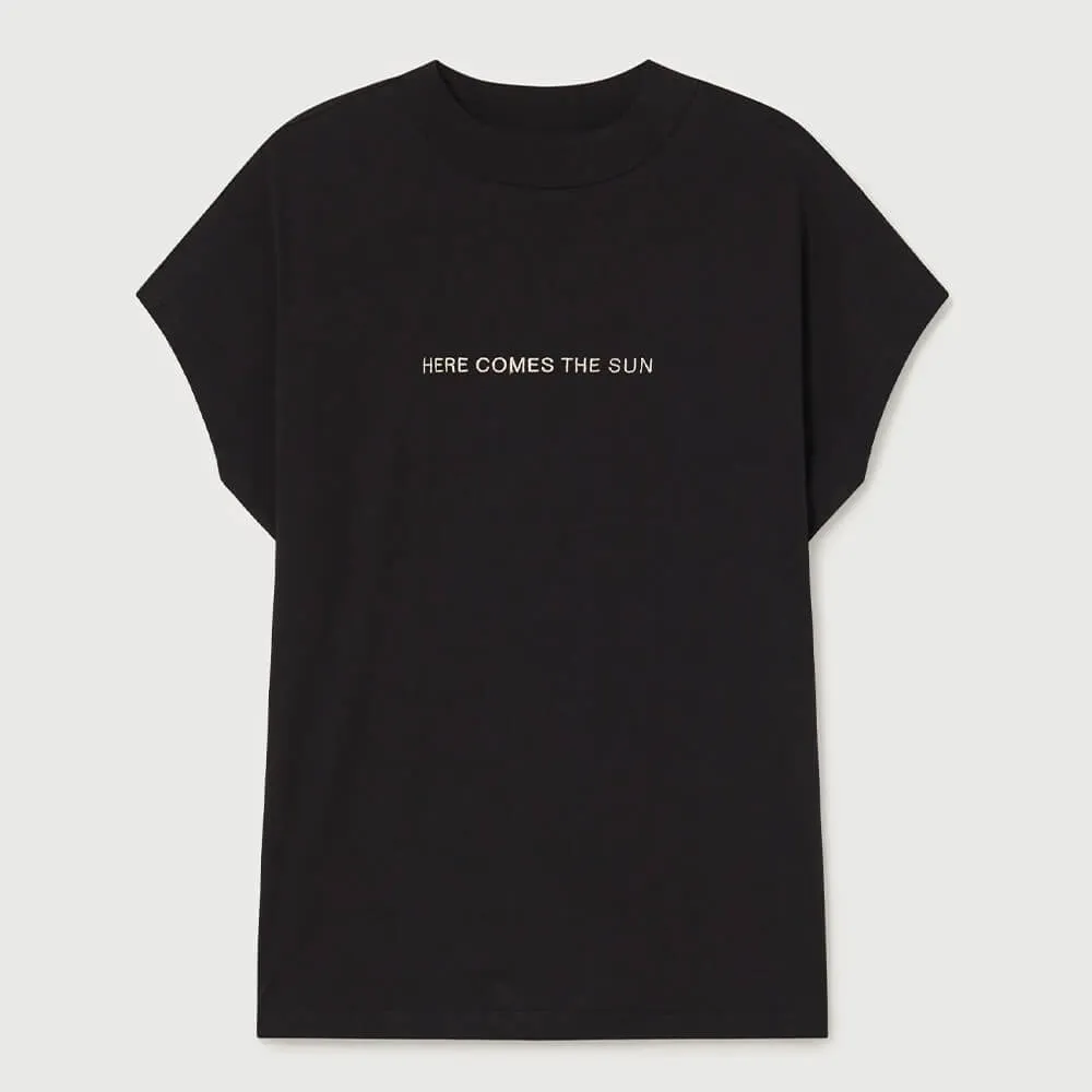 Футболка Thinking Mu Here comes the sun Black женская - фото 5