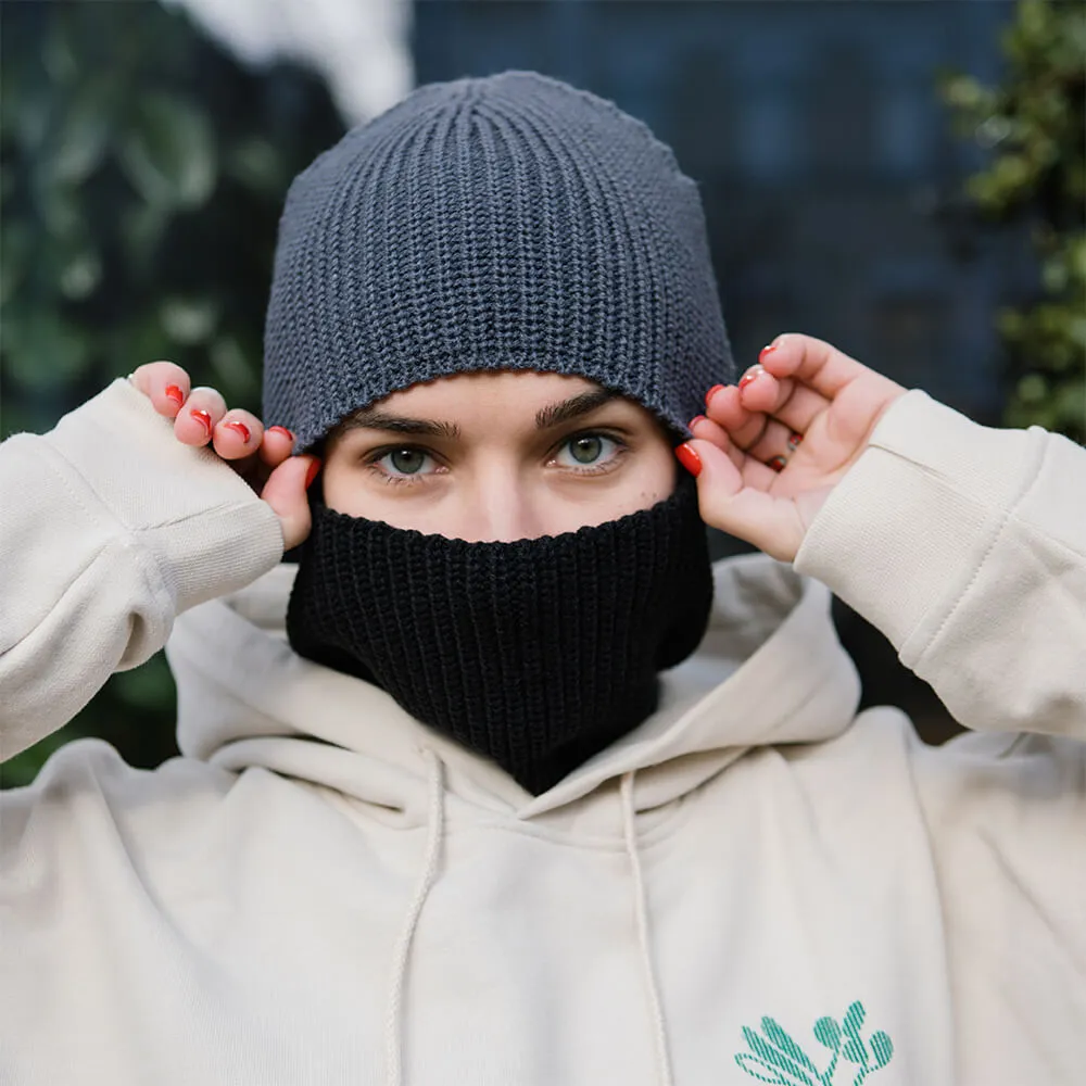 Балаклава CHECK YA HEAD шерстяная черная T1719 - фото 3