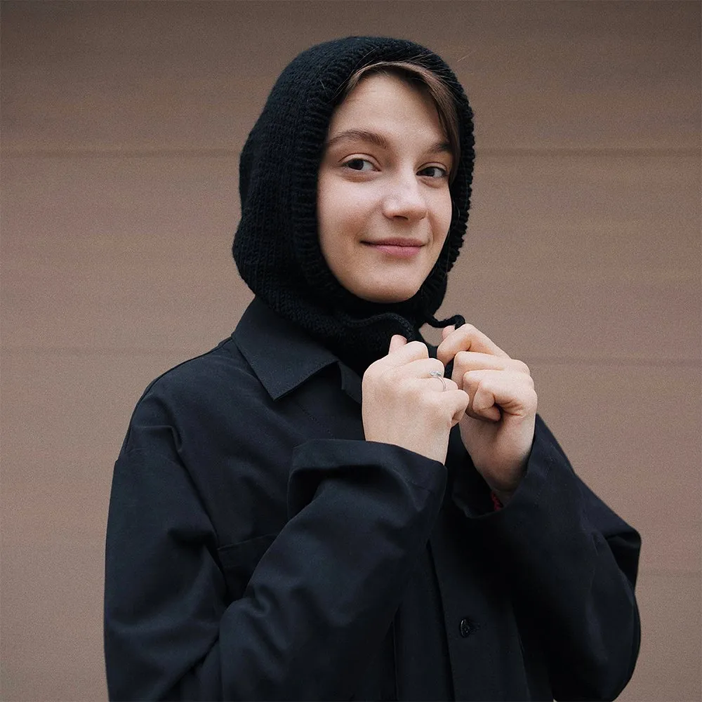 Вязаный капор капюшон Friend Function черный - фото 2