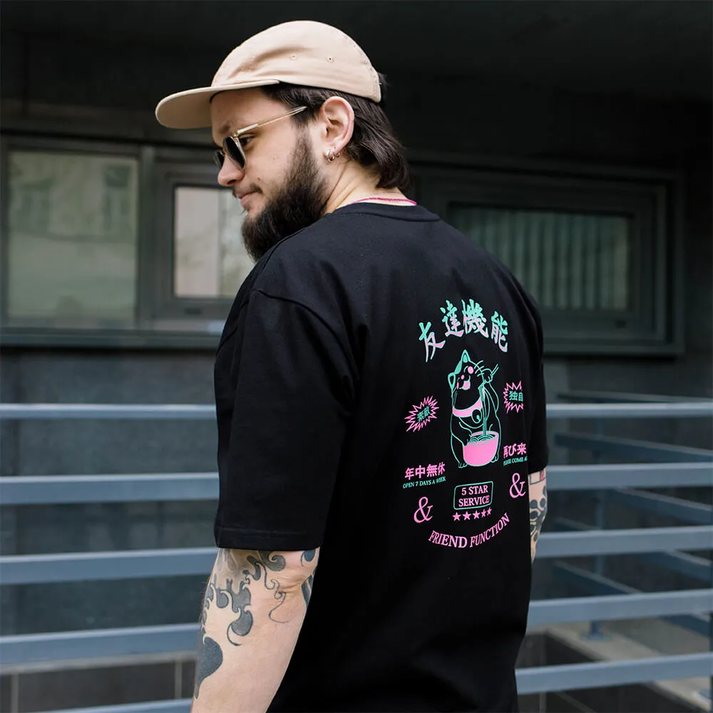 Футболка Friend Function черная с котом - фото 13