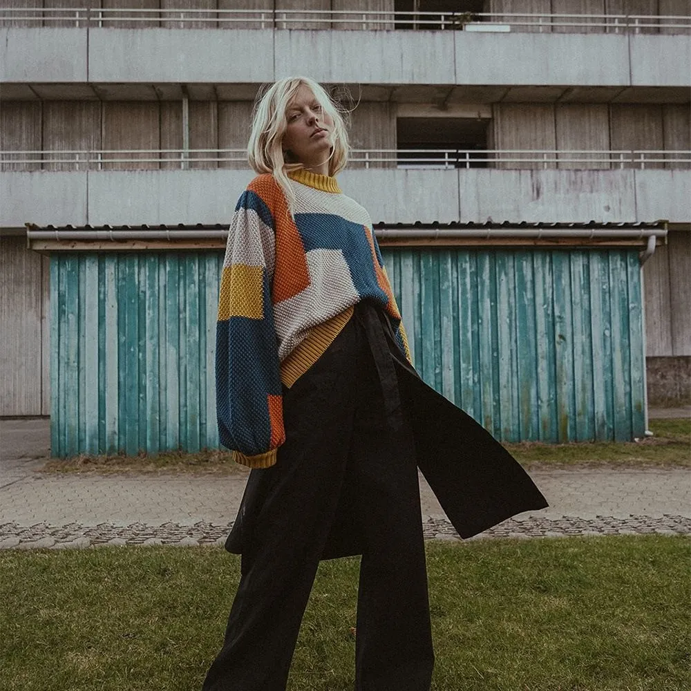 Свитер Dedicated Knitted Rutbo Blocks Multi Color женский - фото 5