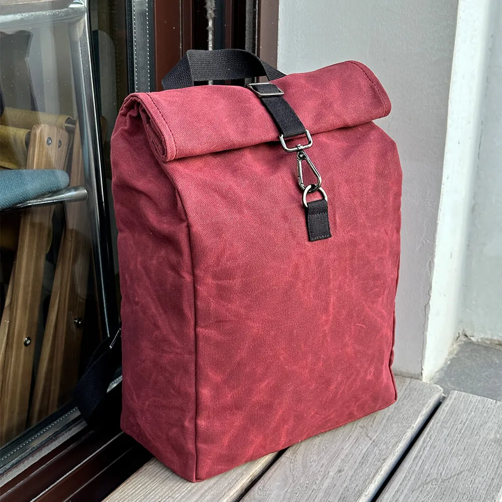 Рюкзак роллтоп из канваса Friend Function Mini винный - фото 1