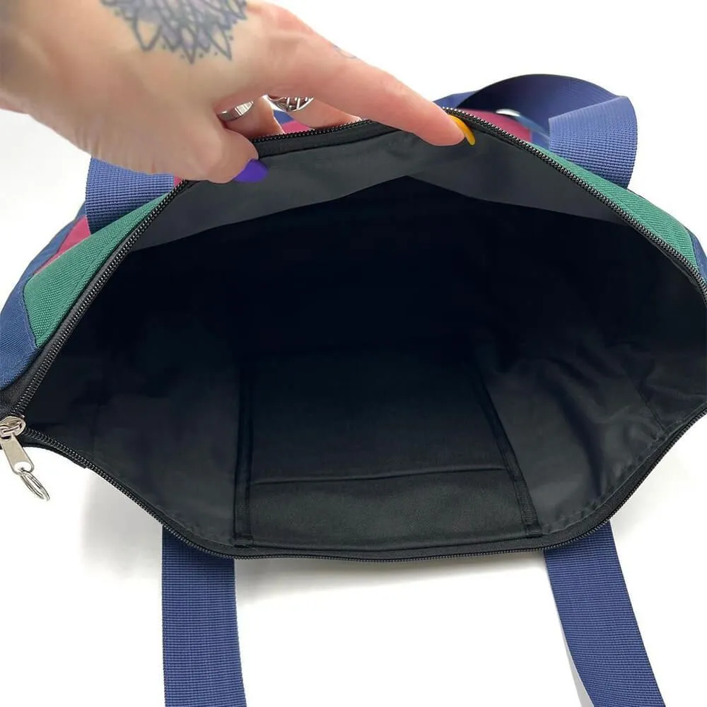 Сумка тоут iyulstore Бордово-зелёно-синий - фото 9