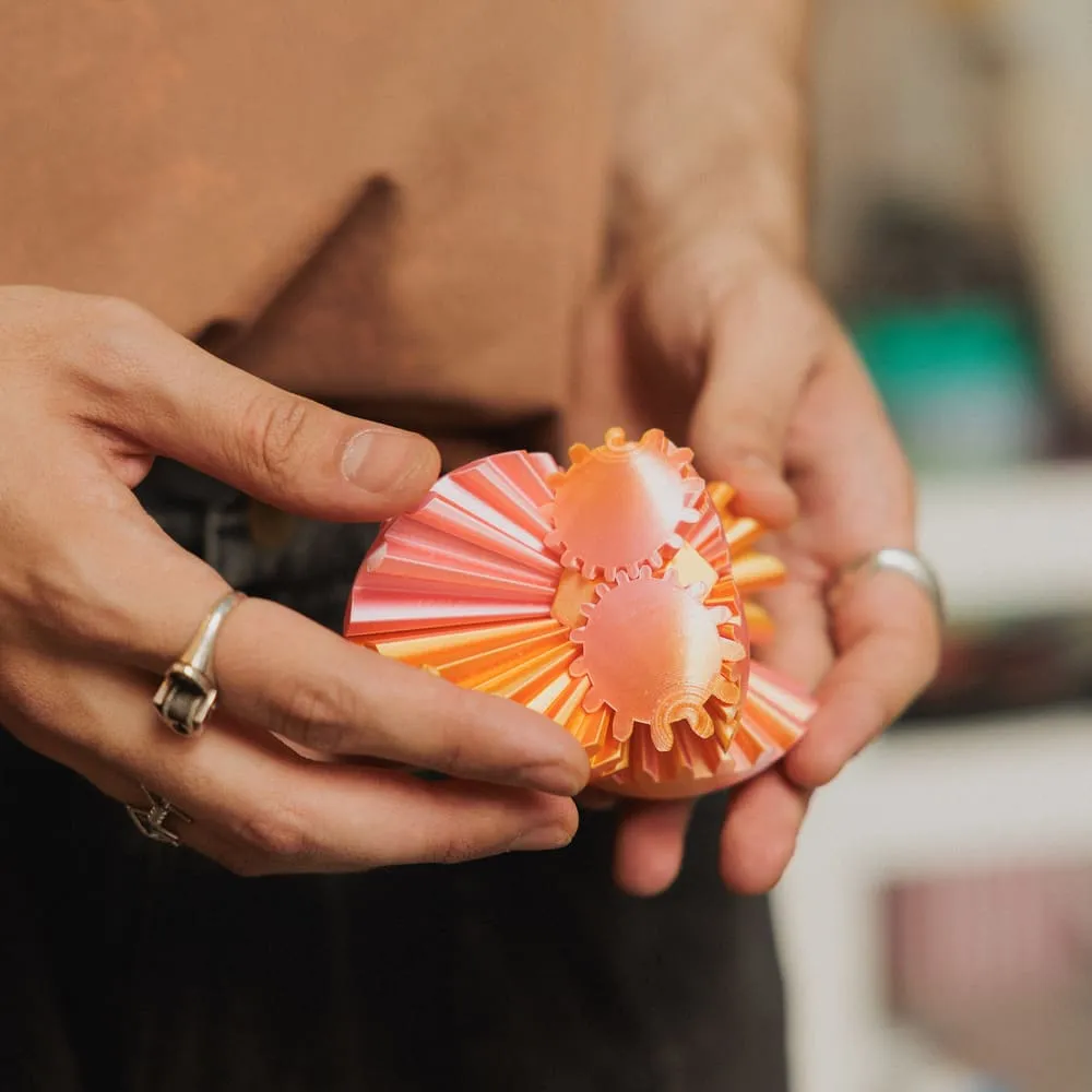 Неведомая штука круглая зубчатая розово-оранжевая - фото 8