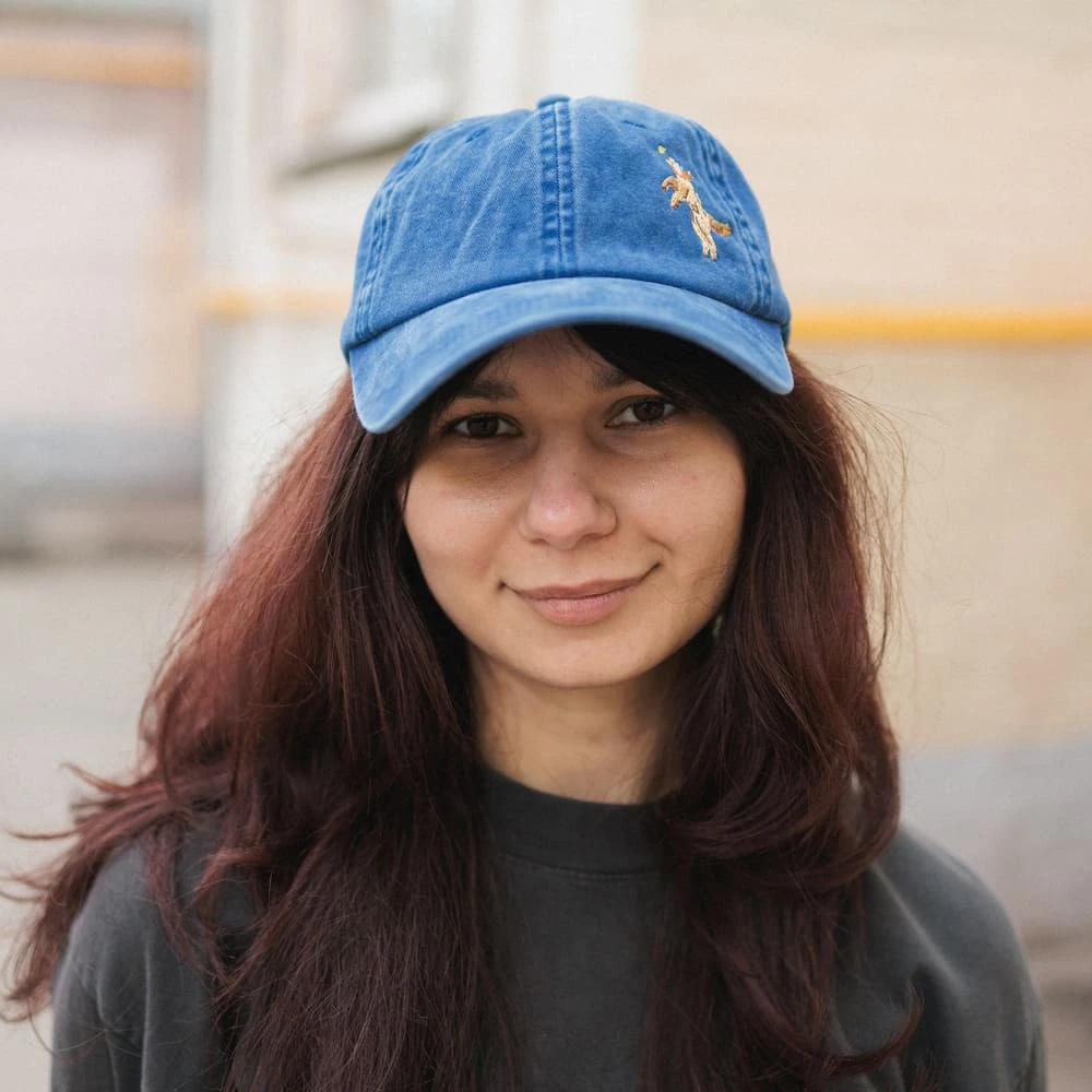 Кепка Friend Function с вышивкой собака с мячом синяя - фото 2