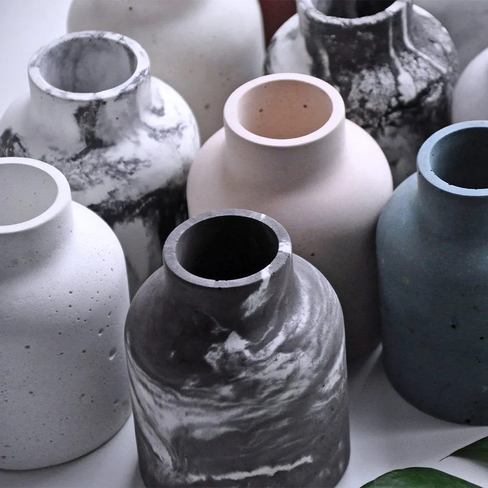 Ваза CONCRETE COLOR Viva темный мрамор - фото 4