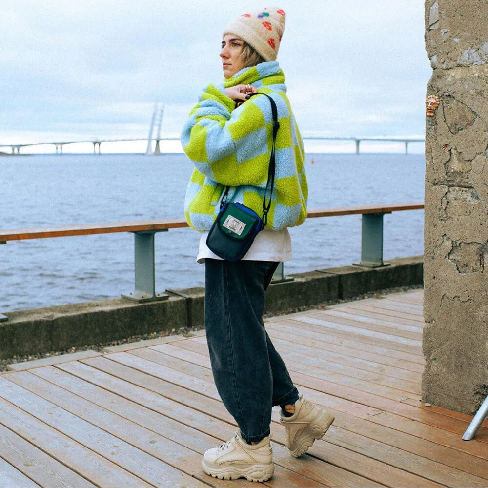 Мини сумка iyulstore серо-сине-зеленая - фото 8