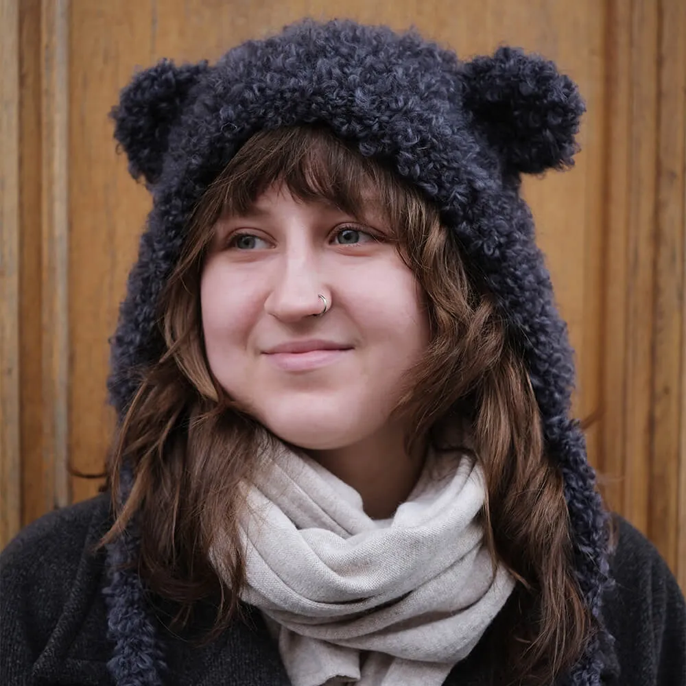 Шапка с ушками CHECK YA HEAD шерстяная графитовая 2358 - фото 9