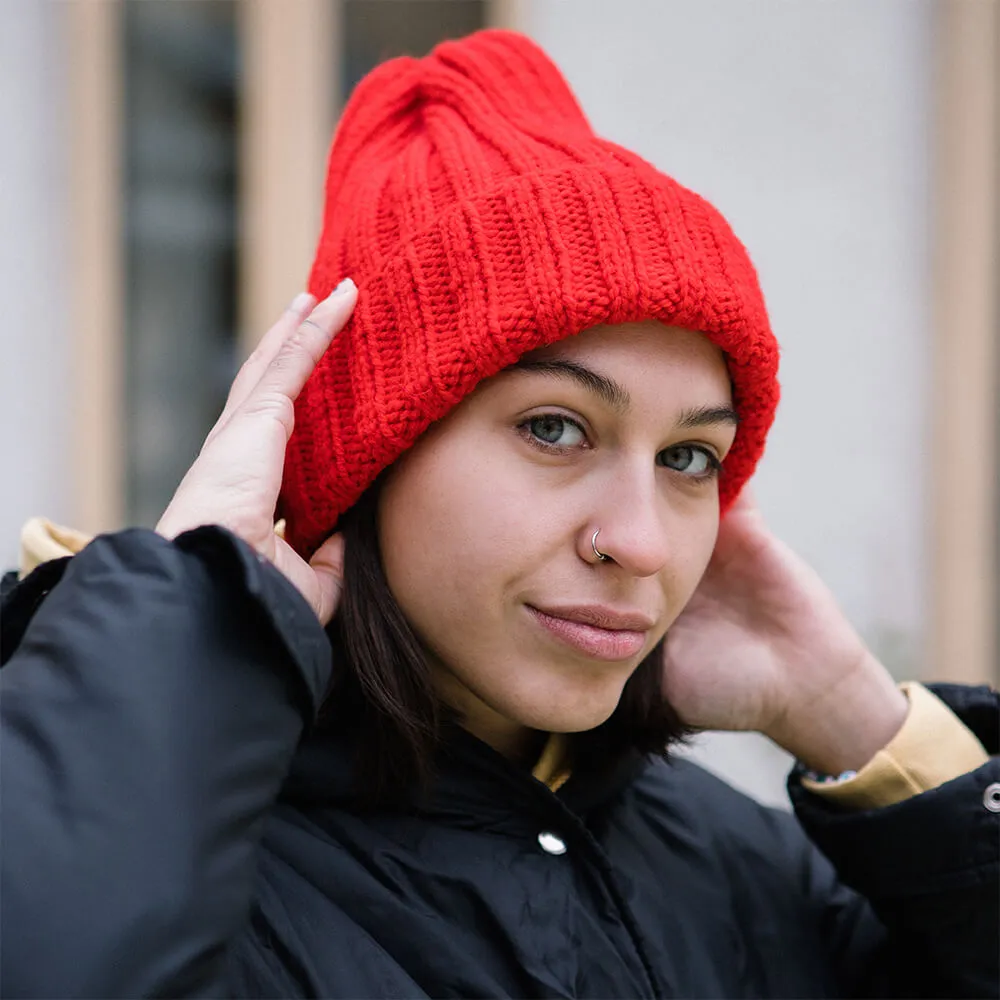 Шапка шерстяная Friend Function Крупной Вязки Красная - фото 7