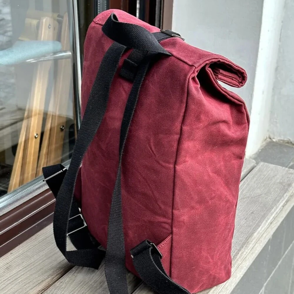 Рюкзак роллтоп из канваса Friend Function Mini винный - фото 4