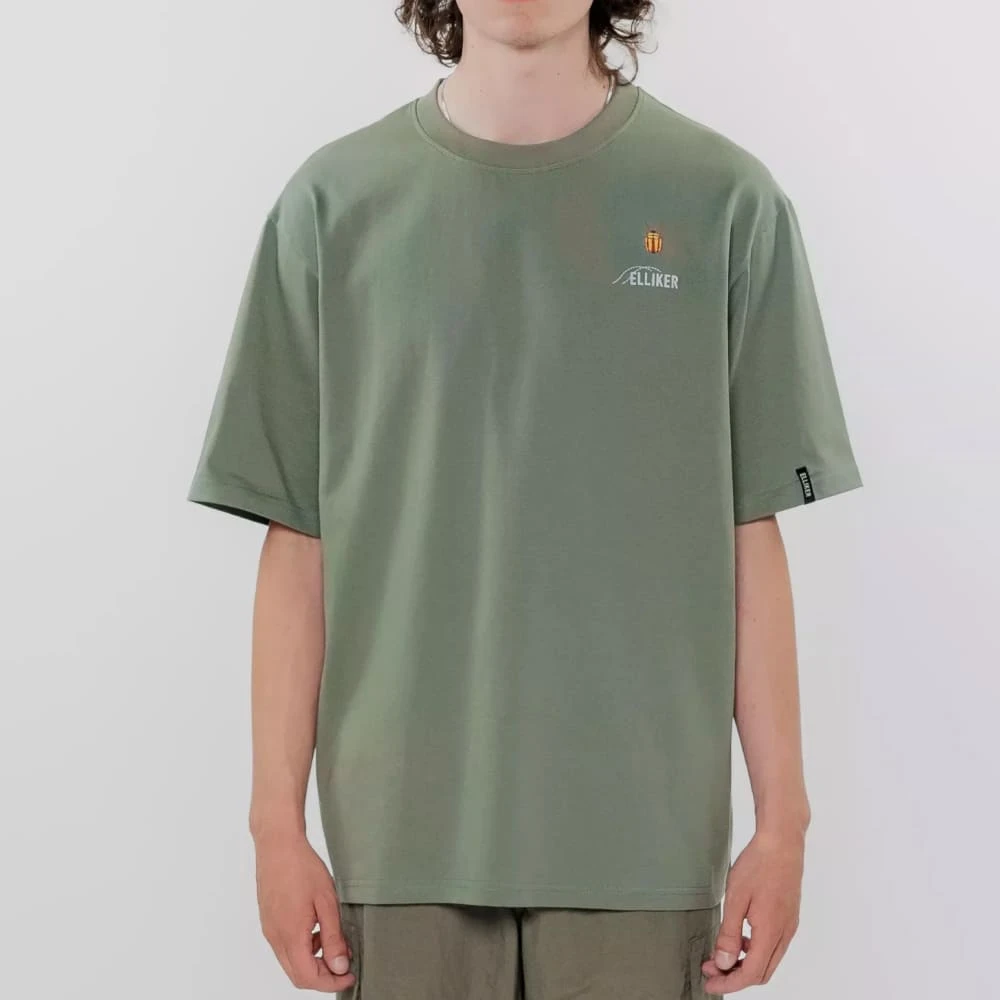 Футболка Elliker Rill Bug Print Short Sleeve зеленая - фото 9