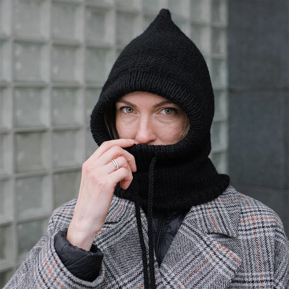 Вязаный капор капюшон Friend Function черный - фото 6