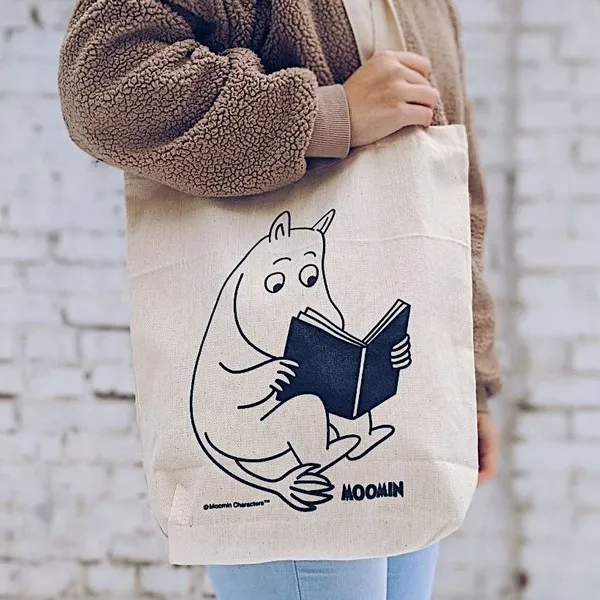 Шоппер Муми-тролли Муми-троль с книгой светлый - фото 1