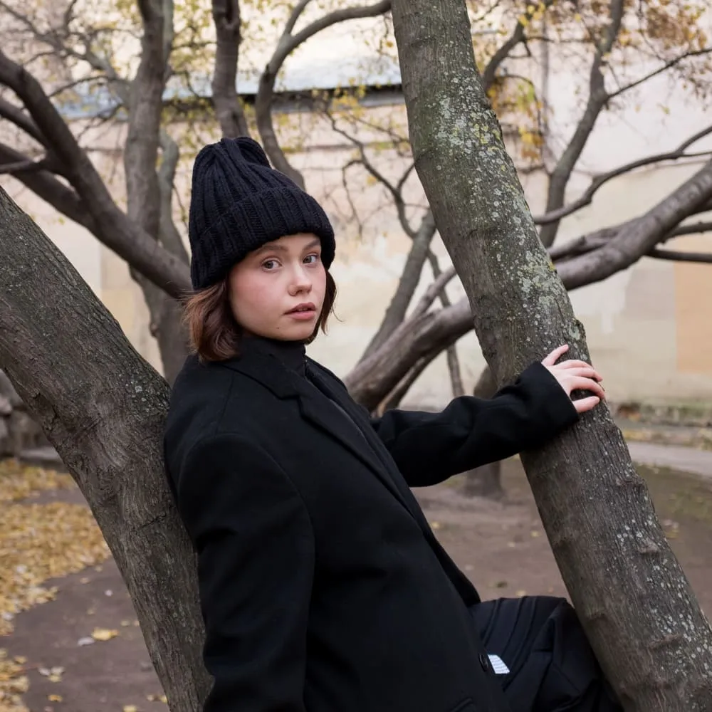 Шапка шерстяная Friend Function Крупной Вязки All Black - фото 9