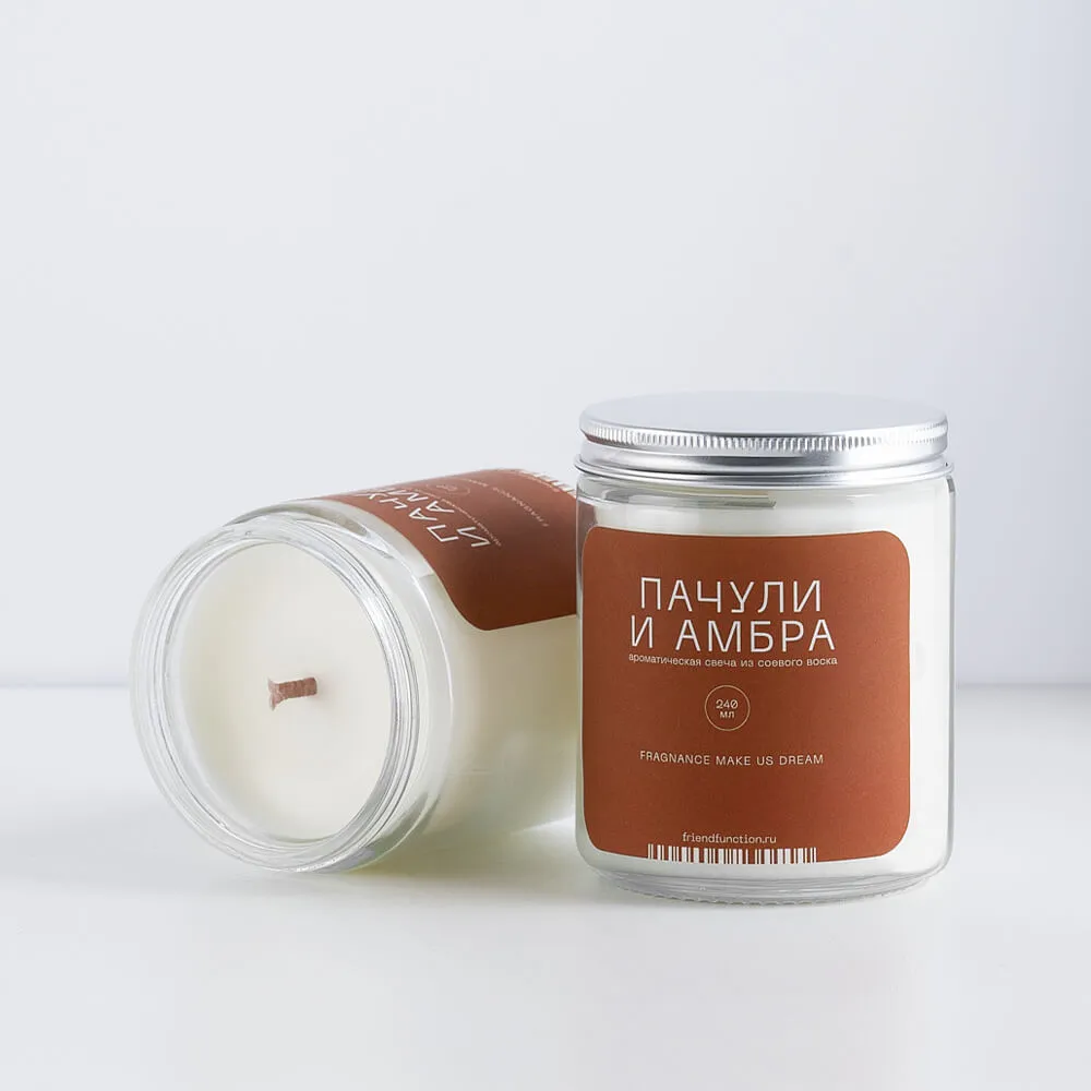 Свеча Friend Function Пачули и амбра 240 мл - фото 2