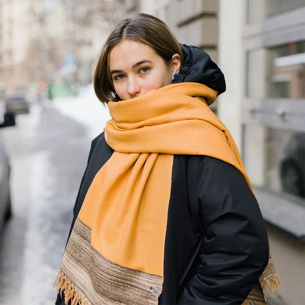 Большой шерстяной шарф Honey Gold Folk - фото 9