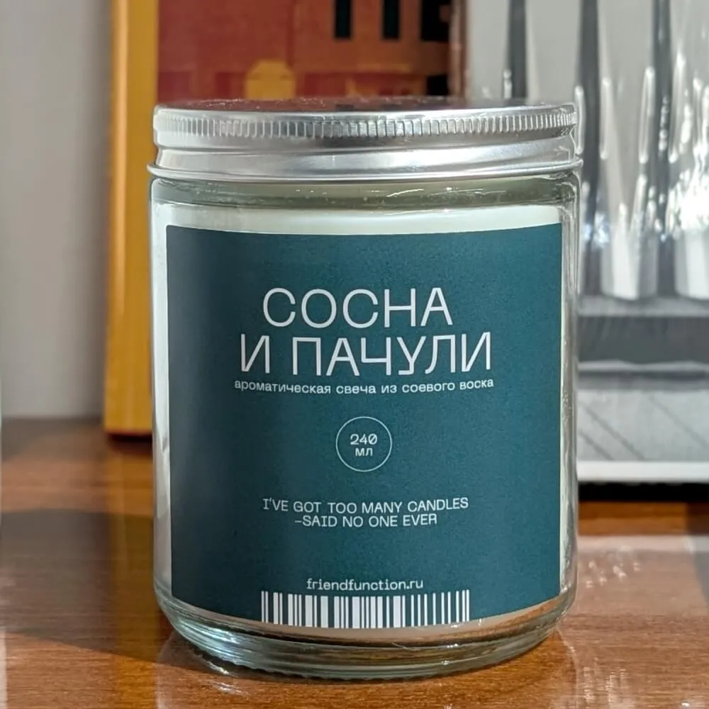 Свеча Friend Function Сосна и пачули 240 мл - фото 1