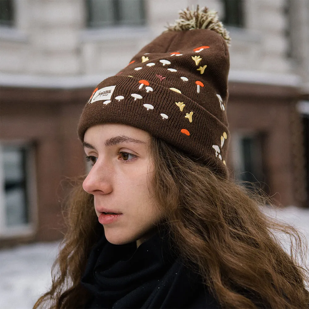 Шапка Запорожец Грибочки коричневая - фото 2