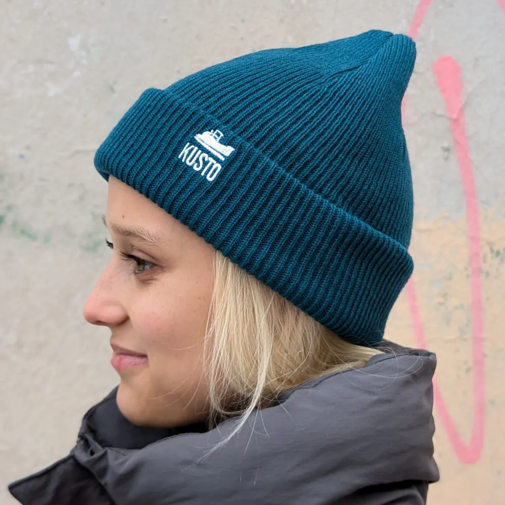 Шапка Kusto One морская волна с вышивкой - фото 4