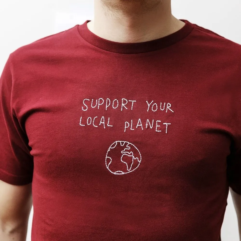 Футболка Dedicated Stockholm Local Planet Burgundy мужская - фото 2